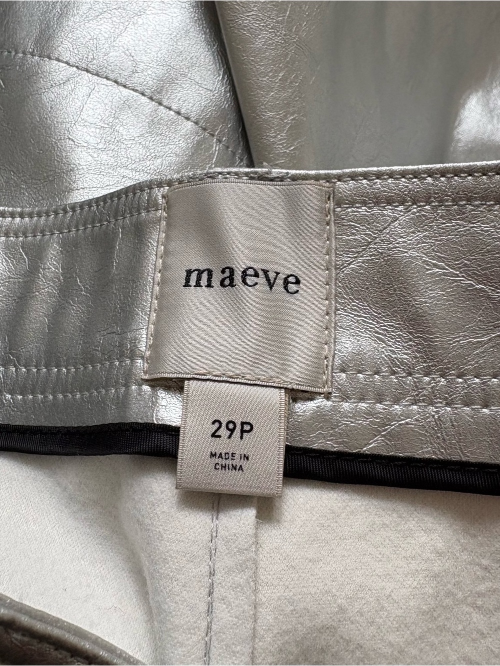 Anthro Maeve Ettie Metallic Vegan-Leather High-Rise Crop Wide-Leg Pants NWT 29P - Picture 8 of 11